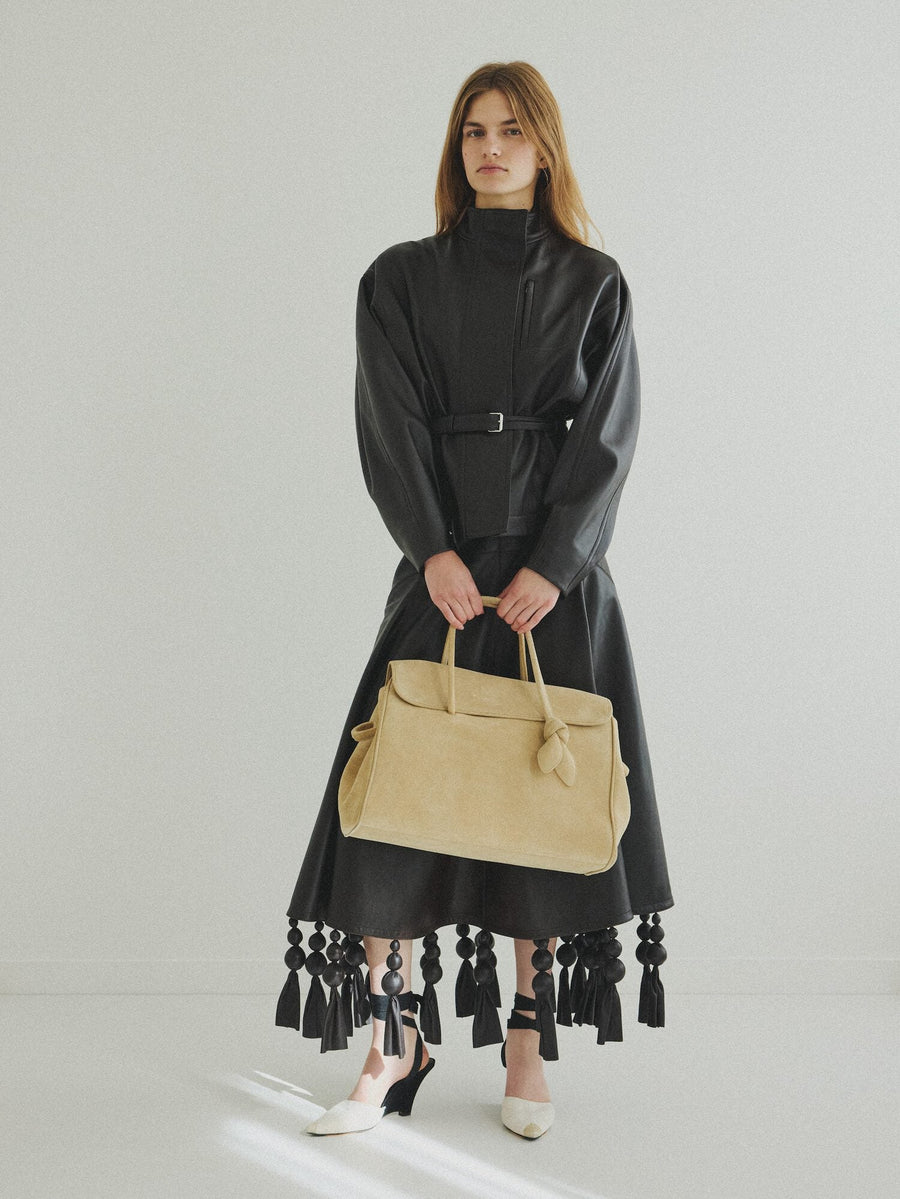 The Triangle leather skirt