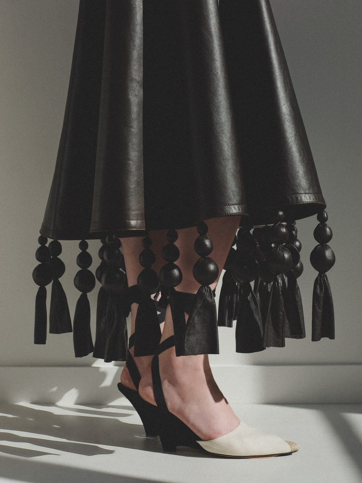 The Triangle leather skirt