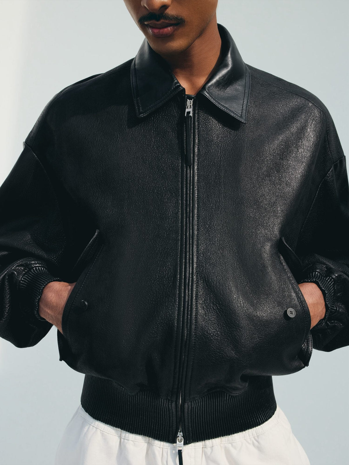 The Losange leather bomber jacket