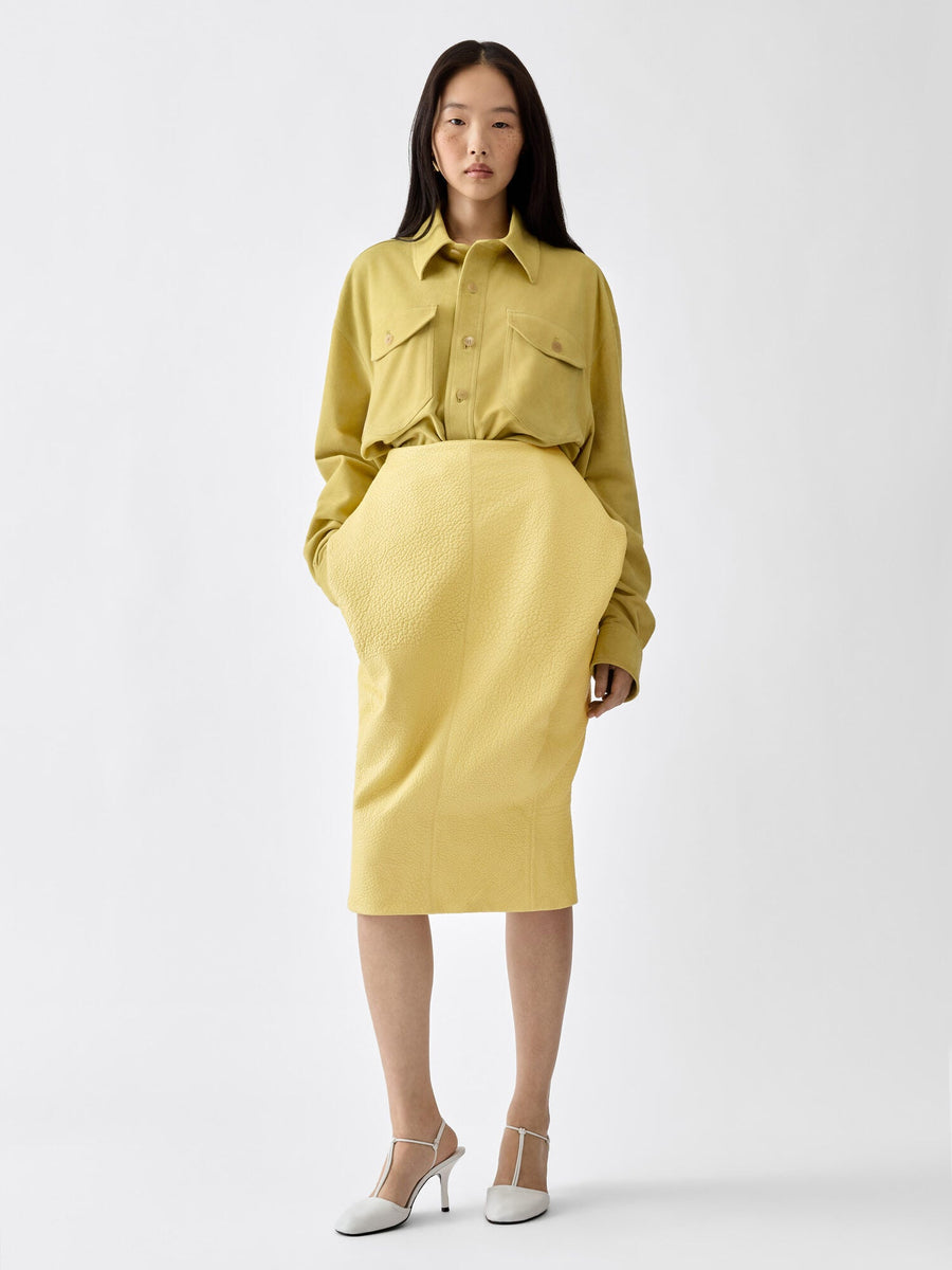 The Cubisto leather skirt