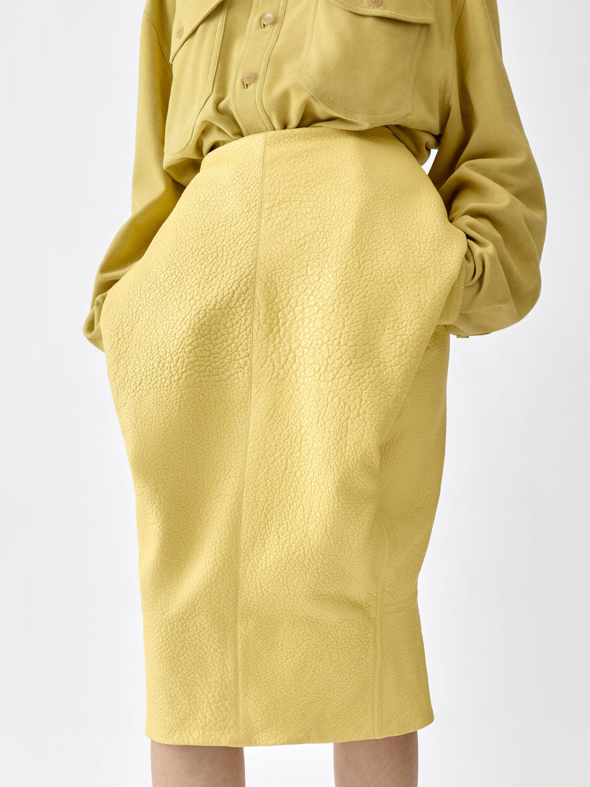 The Cubisto leather skirt