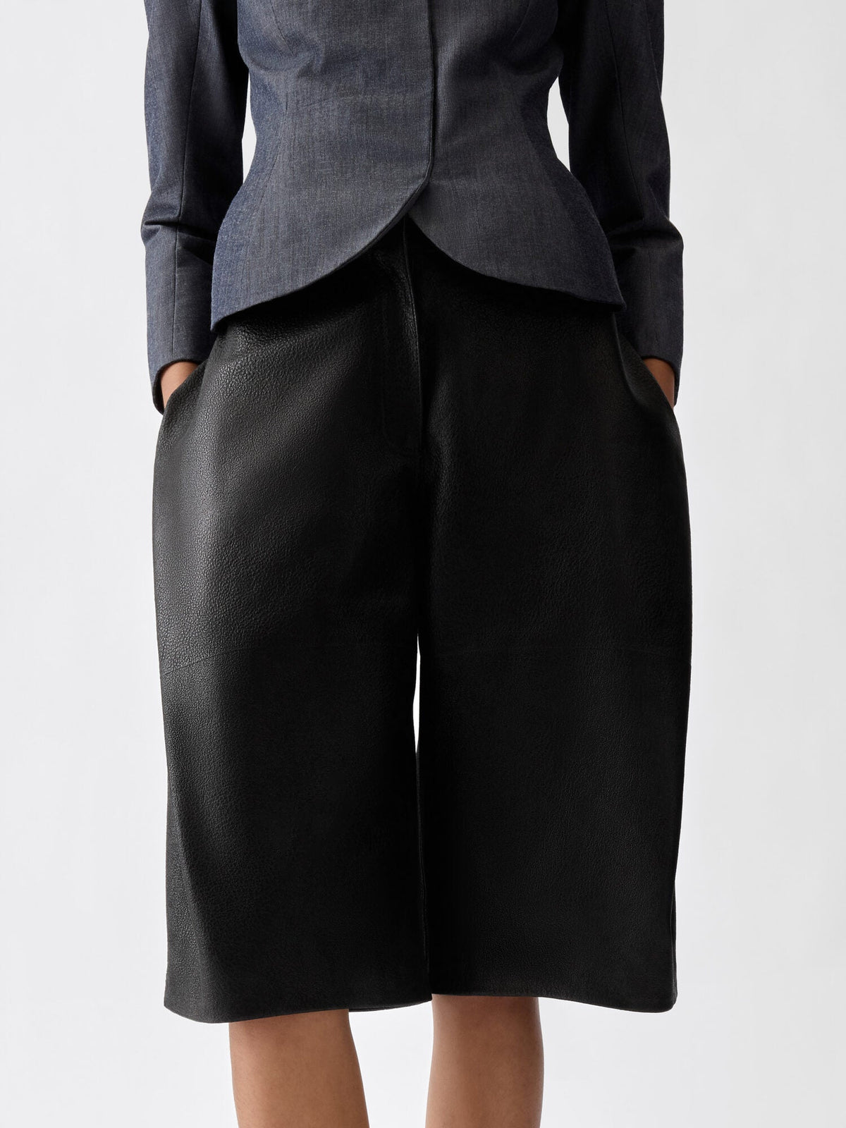 The Cubisto leather shorts